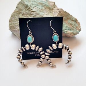 Sterling Silver Navajo Pearl Naja Earrings